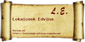 Lokaicsek Edvina névjegykártya